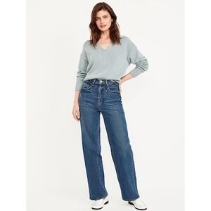 Old Navy Sky-Hi Wide Leg Jeans in Bedford Dark Wash, Women's US 12 Regular
